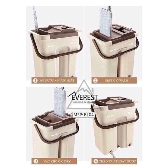 Miếng bông lau nhà thay thế bộ lau nhà 2 thùng vuông, hàng cao cấp LOẠI 1 cotton