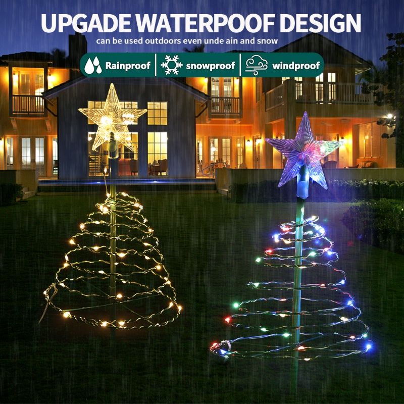 Đèn LED Trang Trí Cây Thông Noel Chống Nước Chạy Năng Lượng Mặt Trời