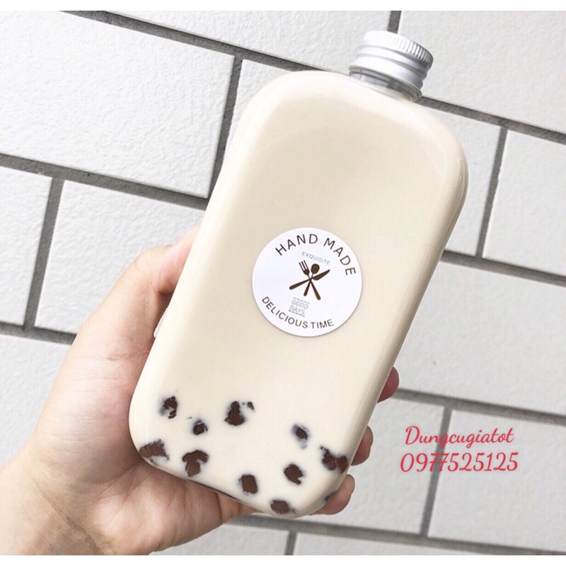 12 Tem dán Handmade trên chai trà sữa,bánh