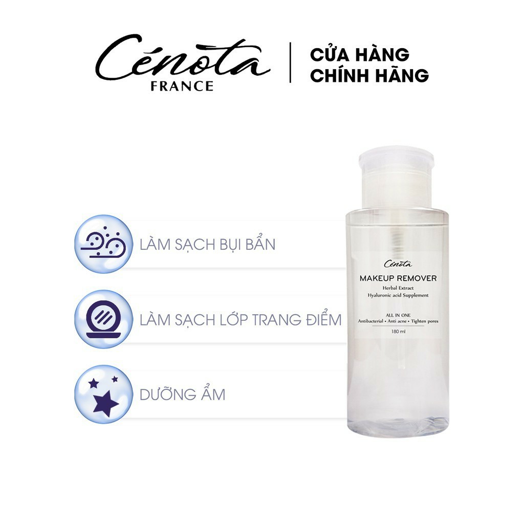 Nước tẩy trang dưỡng ẩm mềm mịn Cénota Makeup Remover, nước tẩy trang làm sạch bụi bẩn 180ml | BigBuy360 - bigbuy360.vn