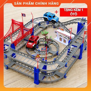 Bộ lắp ráp đường đua ô tô chạy trên đường sắt, ô tô tàu lượn