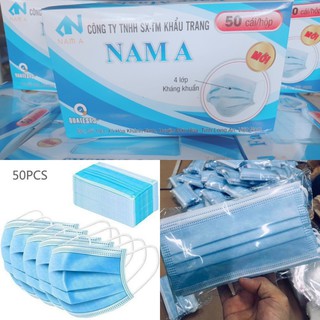 1 Hộp Khẩu Trang Y Tế Cao Cấp 4 Lớp vải 3D kháng khuẩn hộp 50 cái dành cho người lớp - Bao Bì Khả Anh