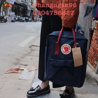 Balo Kanken xanh tím than quai đỏ