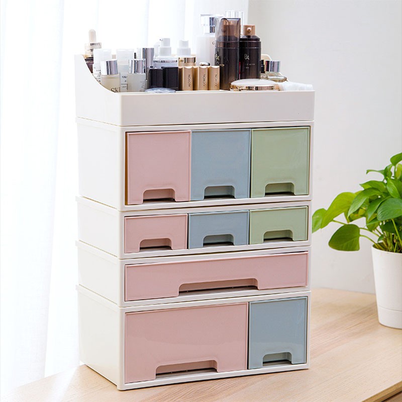 Hộp ngăn kéo JUJIAJIA đựng đồ nhiều lớp bằng nhựa PP