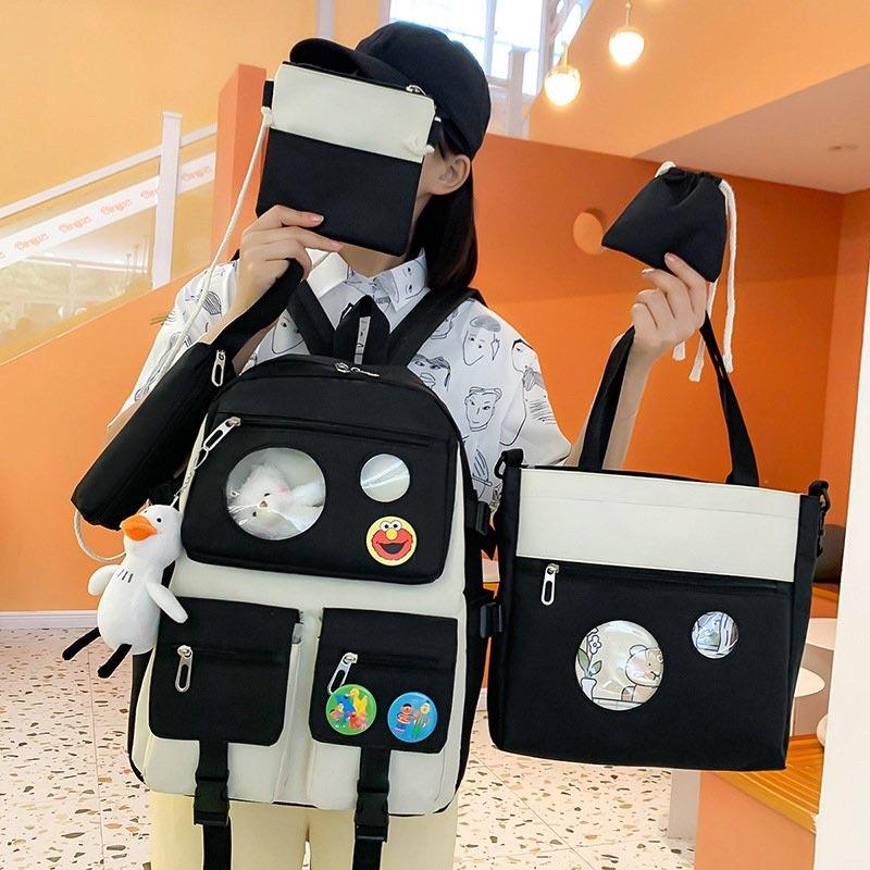 Balo Combo 4 Món, Balo Thời Trang Set 4 Món, Balo Nữ, Balo Đi Học Laptop