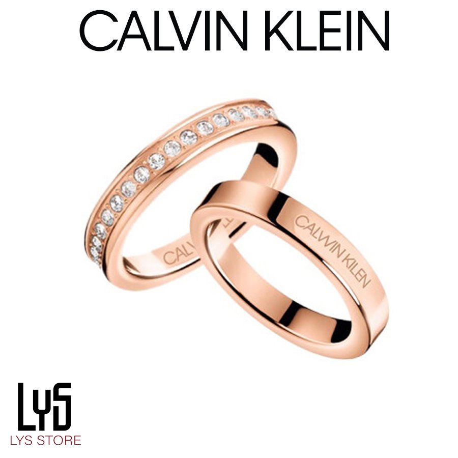 Nhẫn cặp đôi Calvin Klein Hook Rose Gold Ring - Nhẫn CK Authentic, thẻ tag, bill check Code