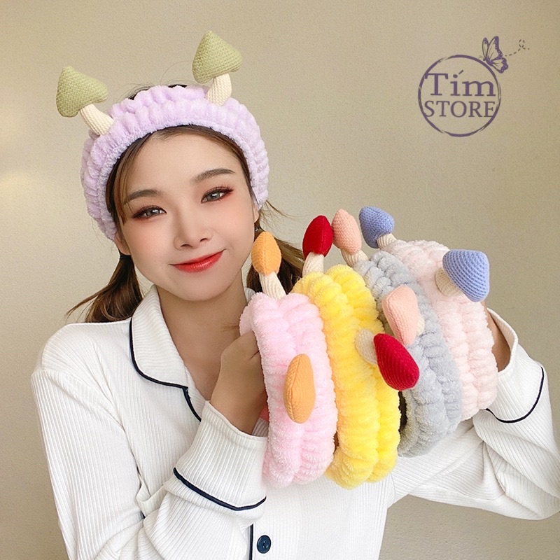 Băng đô rửa mặt tai thú TÍM STORE phong cách hàn quốc phụ kiện tóc dễ thương