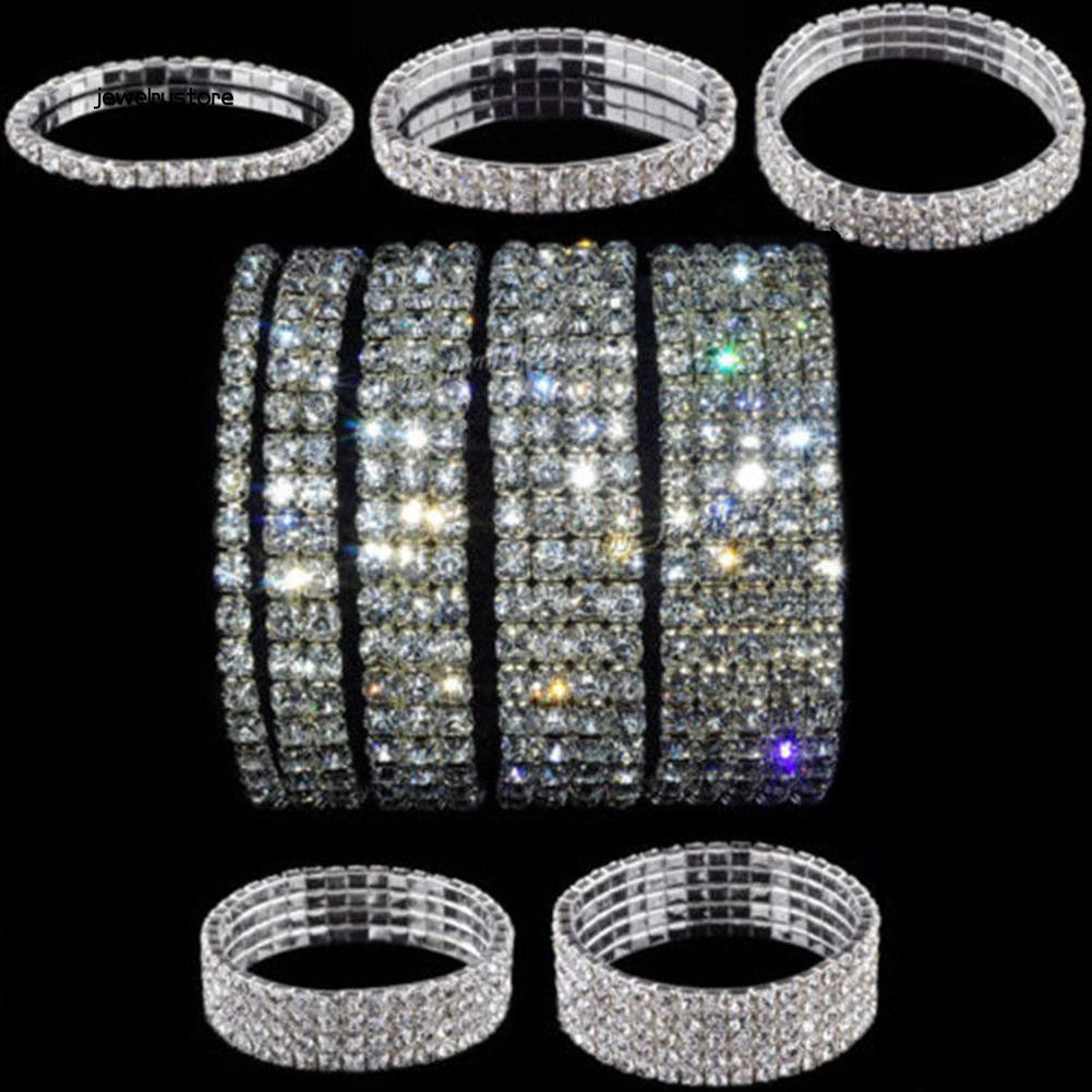 Vòng tay co dãn đính đá pha lê sành điệu cá tính cho nữ | BigBuy360 - bigbuy360.vn