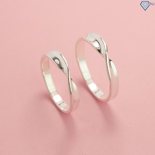 Nhẫn đôi bạc giá rẻ cho học sinh, nhẫn cặp bạc bạn thân khắc tên ND0359 - Trang Sức Bạc