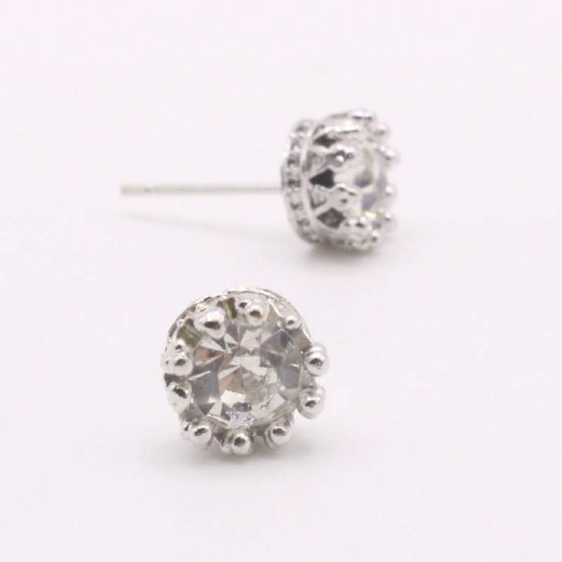 Set 2 Khuyên Tai Hình Vương Miện Đính Đá Thời Trang Cho Nữ