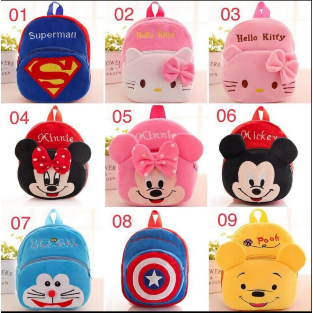Balo Nhung Mịn Cho Bé Trai Bé Gái Học Mẫu Giáo