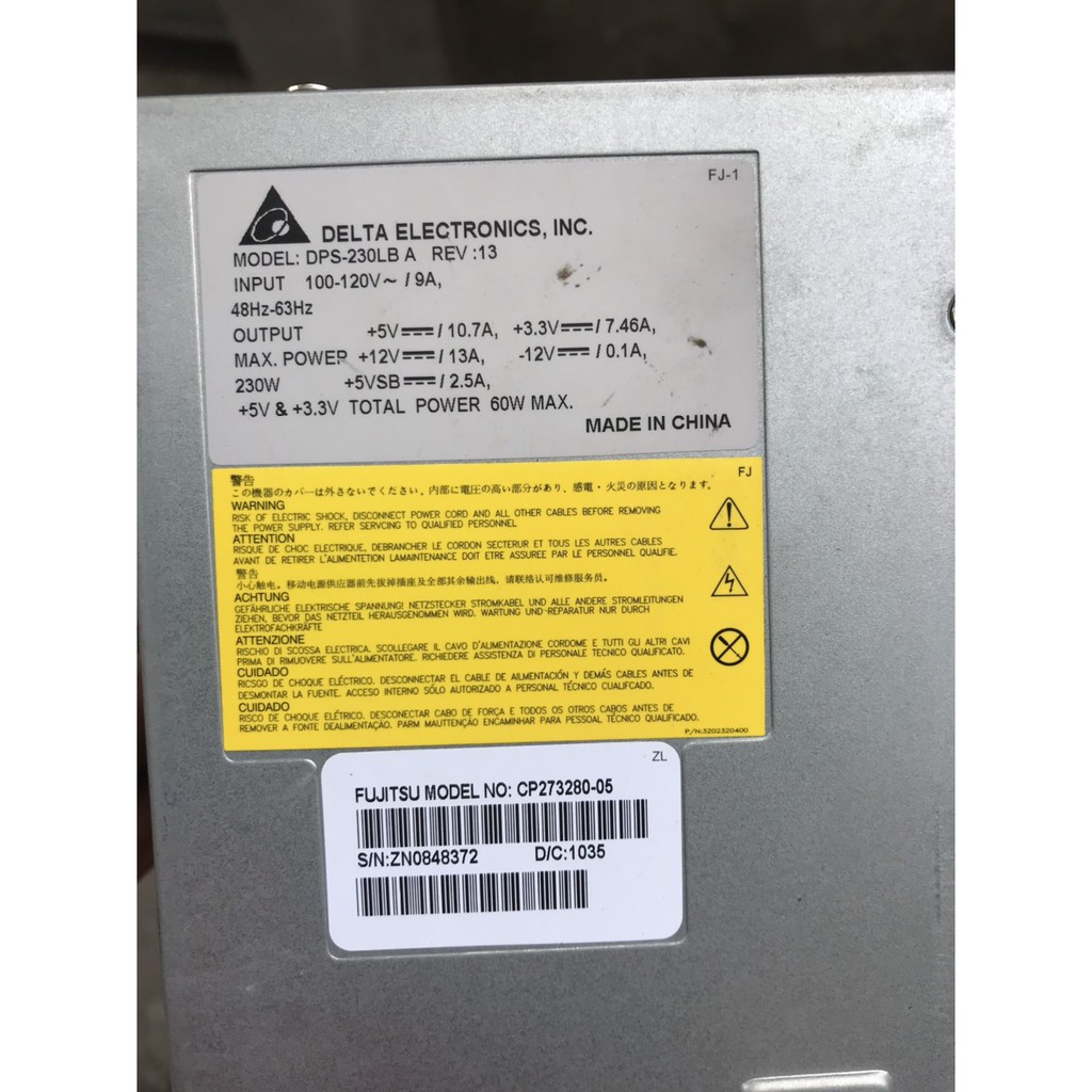 nguồn DPS-230LB A REV: 13 d5290 fmv esprimo fujitsu SFF đồng bộ PSU power supply unit máy tính delta dps 230lb a,g620