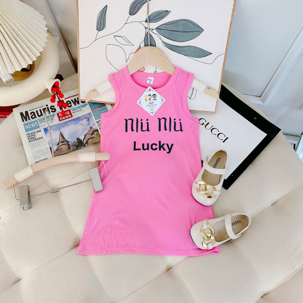 (10-30kg) Váy cho bé gái, váy sát nách chất tăm lạnh NLU NLU siêu mát mẻ cho bé