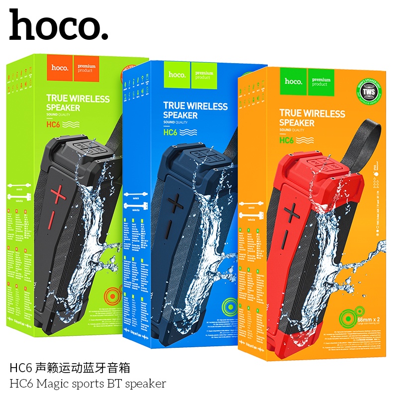 Loa Bluetooth đa năng HOCO HC6 công nghệ bluetooth V5.0, công suất 10Wx2, nghe nhạc 6h, pin 4000mAh, chống nước IPX5