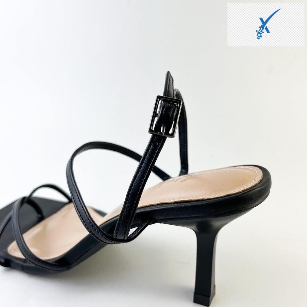 🖐️ Sandal nữ cao gót mũi vuông quai dây kẹp mảnh xỏ ngón 1 phân, dép quai hậu 7 cm quai ngang 8 mm S024 🖐️