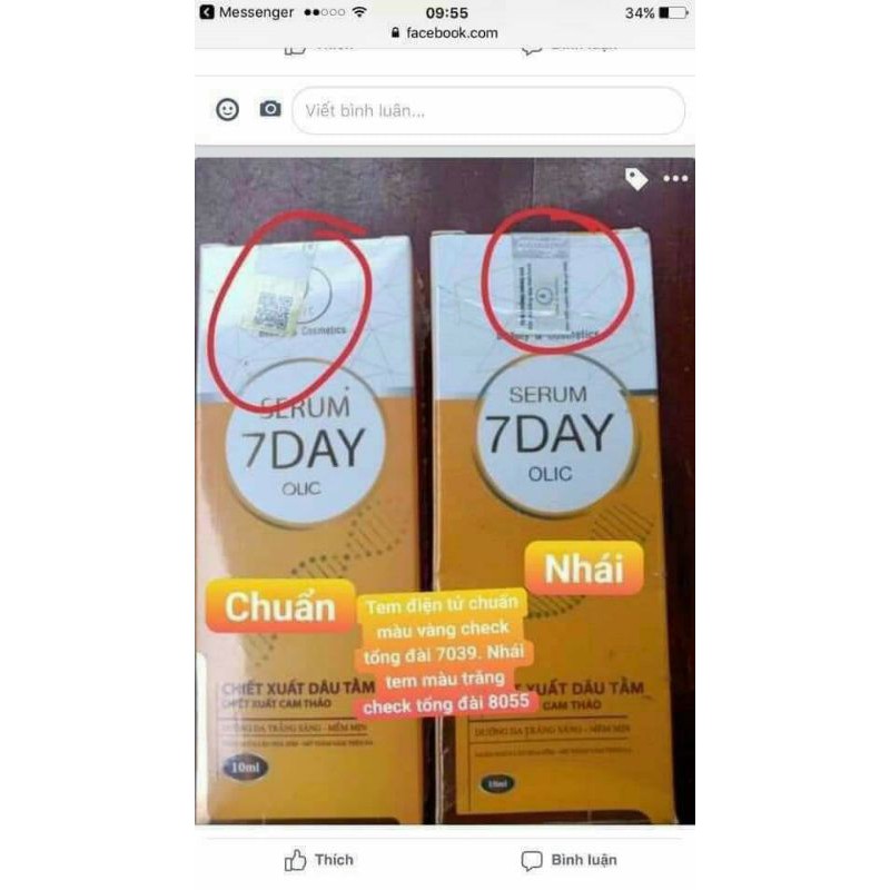 (Rẻ nhất shopee) Serum huyết thanh truyền trắng 7DAY Olic chính hãng | BigBuy360 - bigbuy360.vn