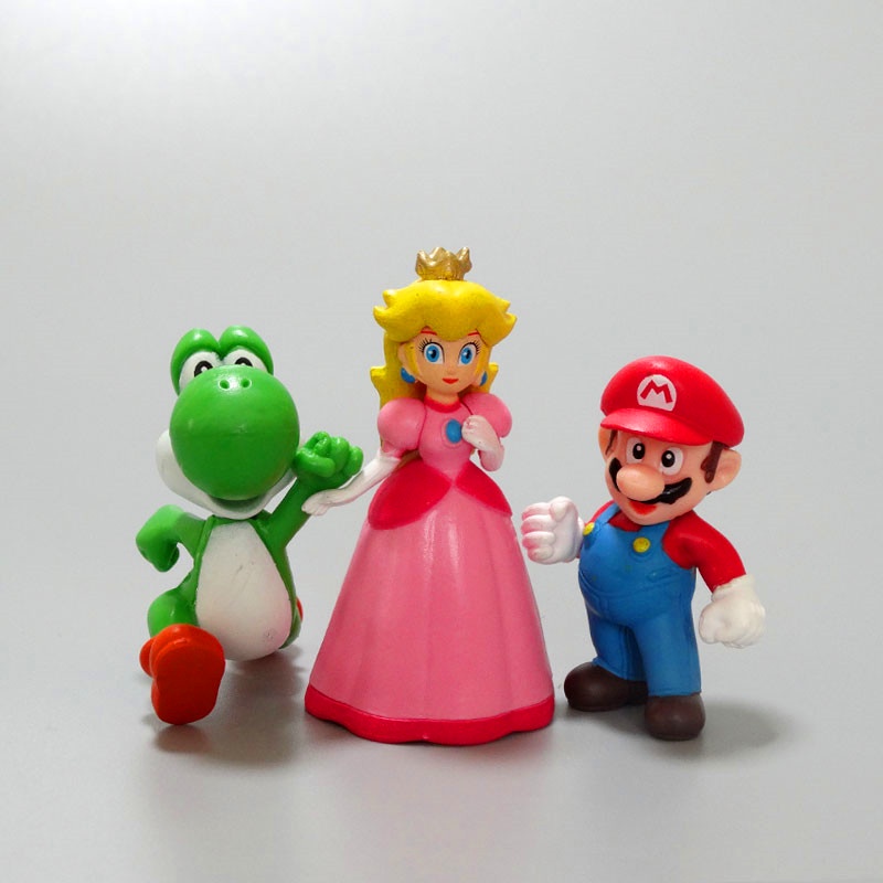 Bộ 6 Mô Hình Nhân Vật Mario Bros Luigi Yoshi Kong Wario
