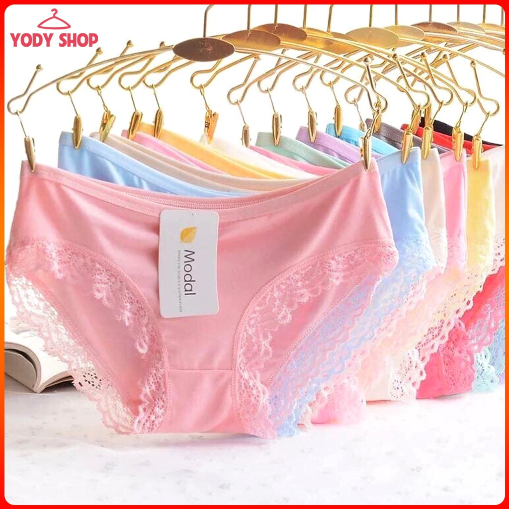 Bộ 10 quần lót nữ phối ren quyến rũ, quần lót cotton mềm mại thoáng khí