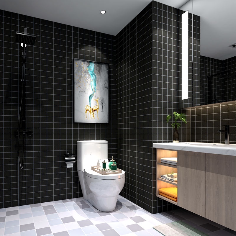 Giấy Dán Tường Dày Dặn Chống Thấm Nước/Dầu/Nổ Cho Phòng Tắm/Nhà Bếp