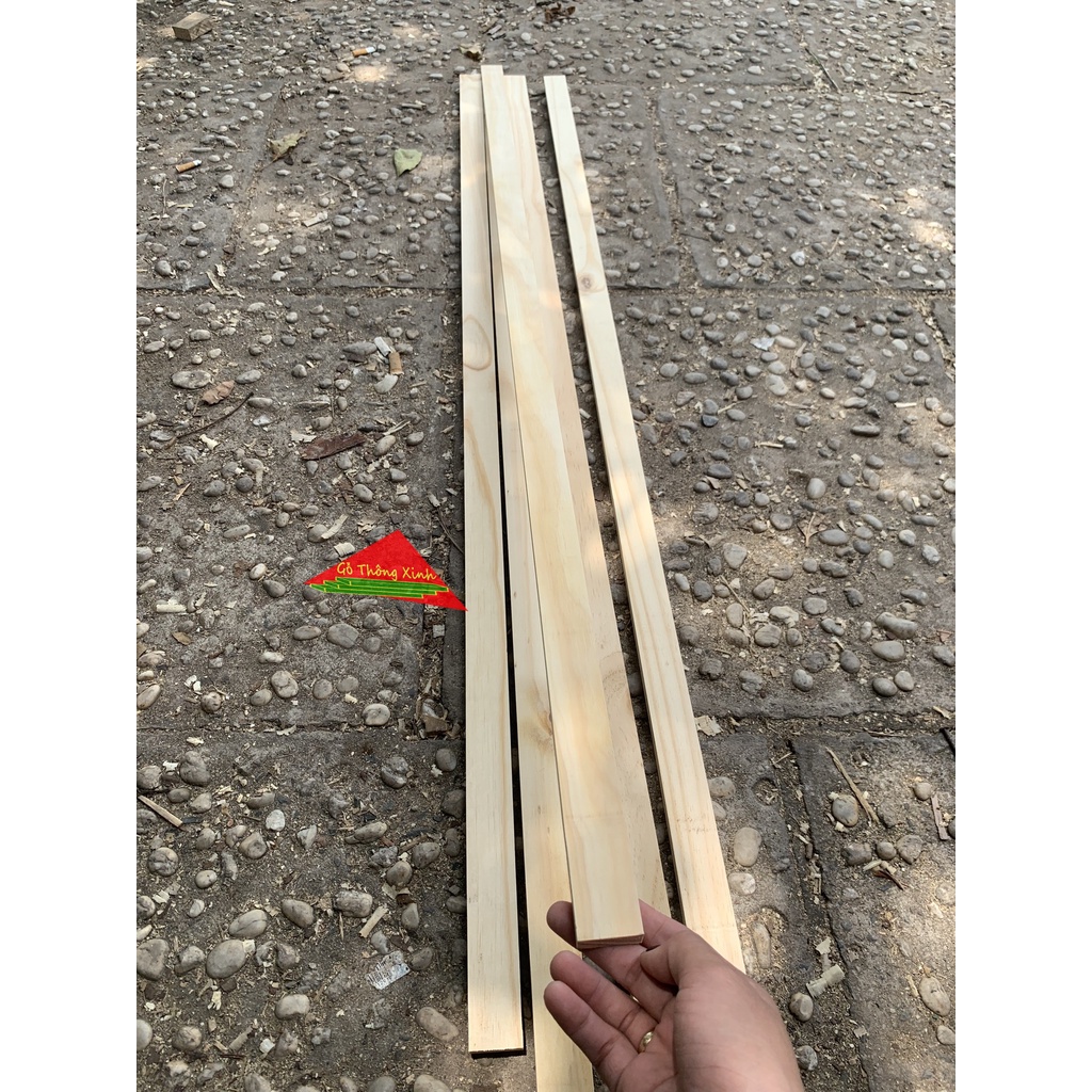 Thanh gỗ thông dày 1cm rộng 3cm dài 1m dùng làm nẹp chỉ, làm thùng gỗ decord, đóng chuồng thú cưng, DIY
