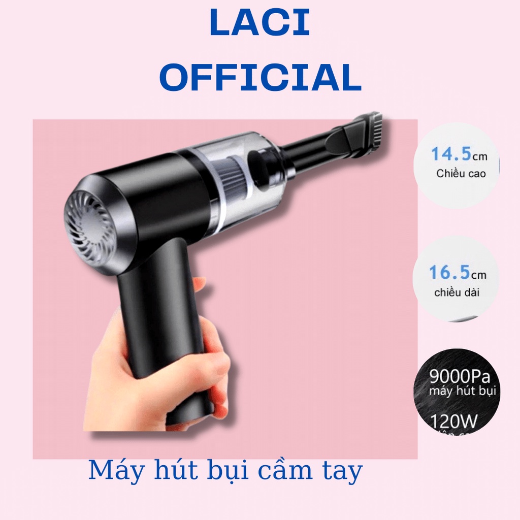 Máy hút bụi ô tô cầm tay không dây mini đa năng lực hút siêu mạnh đến 9000Pa sử dụng trên bụi ô tô, máy tính, giường đệm