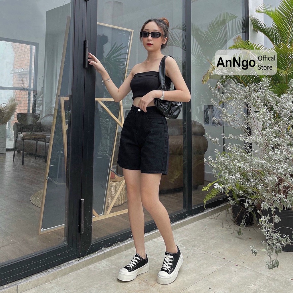 Quần jean nữ ngố lai cuốn vải jean denim bền đẹp, dễ phối đồ AnNgo - AT219