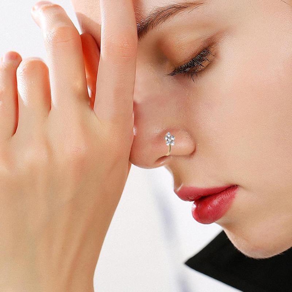 Khuyên Mũi Hình Chữ C Đơn Giản Thời Trang Punk Cho Nữ