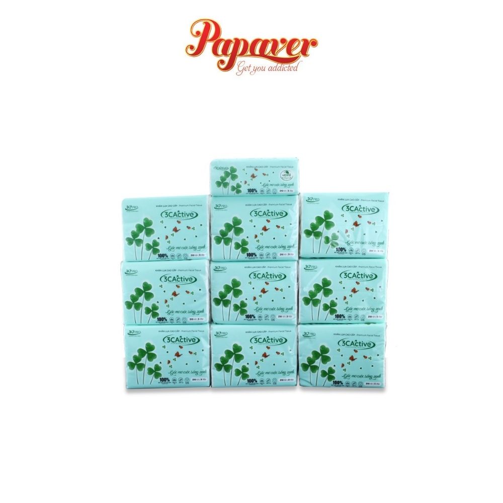 Combo 6-26 gói Giấy Rút Mini Cao Cấp 3C Active, , 100% Bột Giấy Nguyên Sinh, 3 Lớp Siêu Mềm, Siêu Dai, Chất Lụa