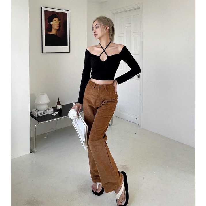 Áo Thun Kiểu Tay Dài Thắt Nơ Cổ Ulzzang A108
