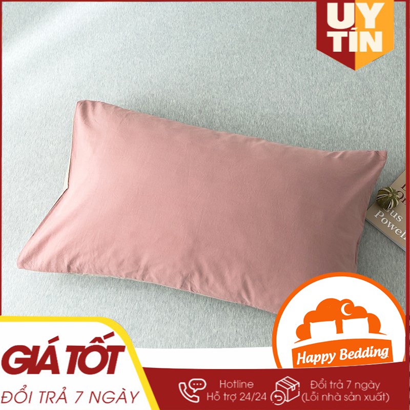 Vỏ Gối Nằm 1 màu Cotton Tici 45x70cm, mềm mịn, phong cách đơn giản