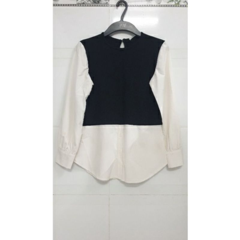 Áo phối đen trắng sz s thanh lý