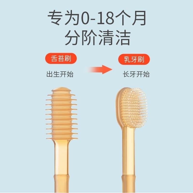 Set Bàn Chải Tưa Lưỡi Silicon Kèm Cốc Cho Bé