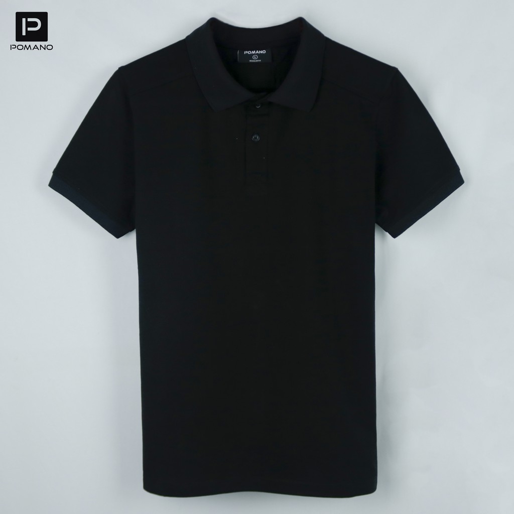Áo thun POLO nam cổ bẻ vải cá sấu Cotton xuất xịn, chuẩn form màu Đen - POMANO