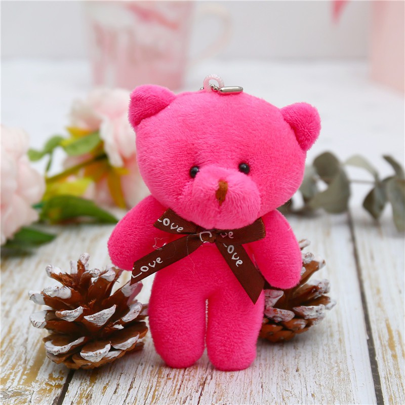 Móc Khóa Gấu Bông Đeo Nơ Nhiều Màu Siêu Cute