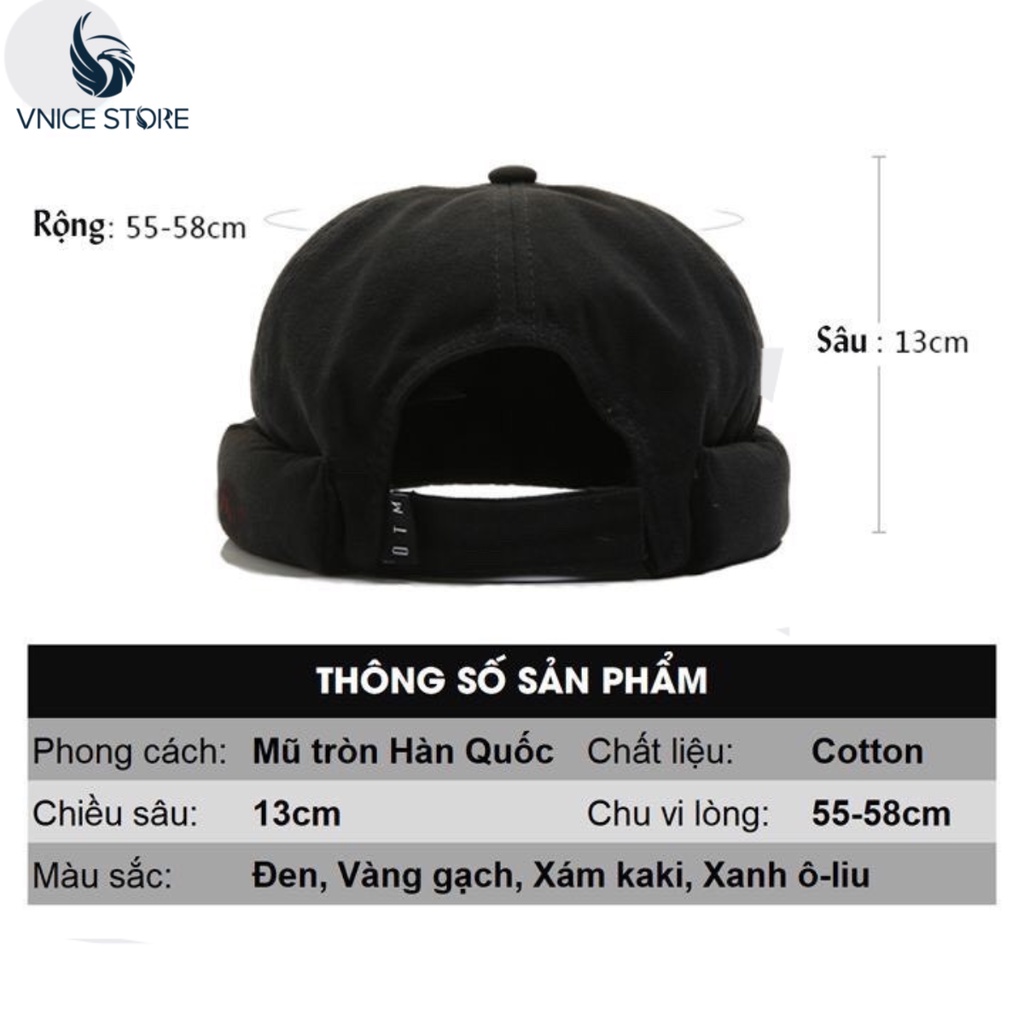 Mũ Tròn Vnicestore Phong Cách Hàn Quốc Trẻ Trung Dành Cho Cả Nam Và Nữ