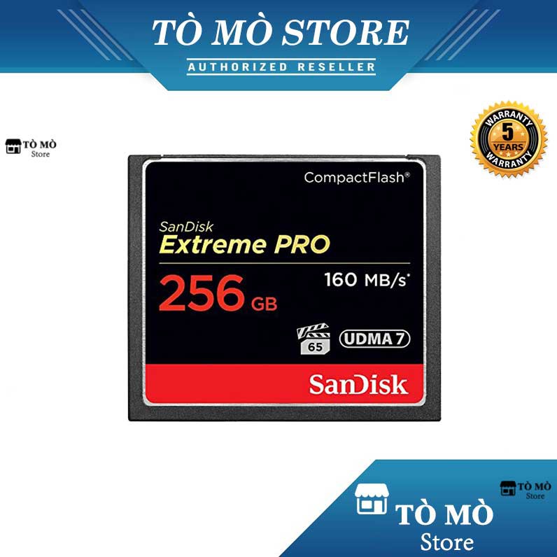 Thẻ nhớ CF SanDisk Extreme Pro 1067x - 256GB - 160MB/s - Bảo hành 5 năm