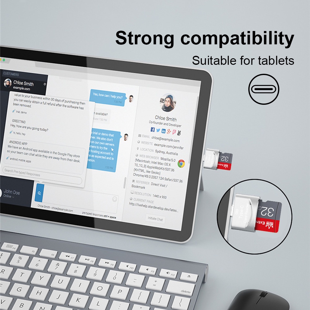 Đầu Đọc Thẻ OTG Loại C Sang SD TF USB C