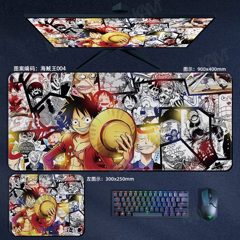 Tấm Lót Chuột Và Bàn Phím Cỡ Lớn 800mmx300mm Chống Thấm Nước In Họa Tiết One Piece Độc Đáo Trang Trí Phòng / PC / Laptop