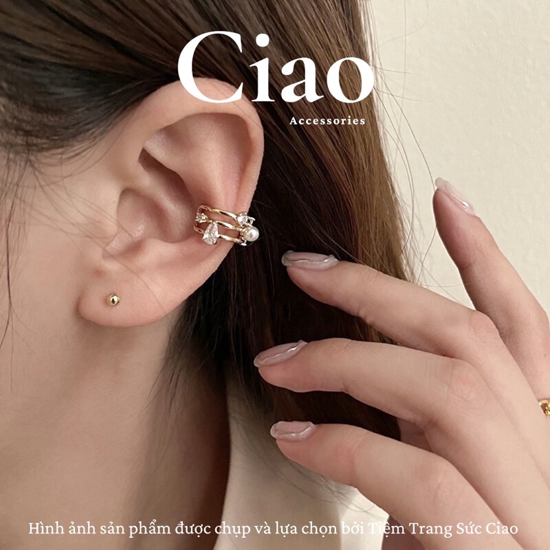 Khuyên vành tai/ Kẹp vành tai đính đá mã 05 thiết kế sang trọng Ciao accessories