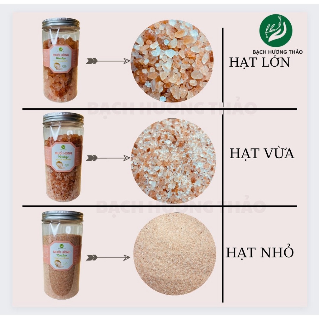 MUỐI HỒNG HIMALAYA - Làm đẹp da- Hạt nghiền mịn- hạt vừa - Hạt to, bạch hương thảo