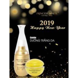 COM BO DƯỠNG DA MẶT TRẮNG HỒNG HIỆU QUẢ NHẤT SERUM 3IN1 + KEM NICE DAY PRINCESS WHITE BỘ ĐÔI HOÀN HẢO