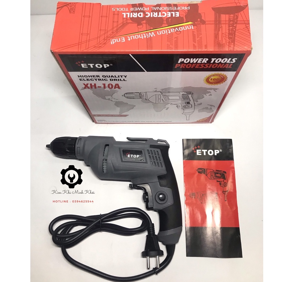Máy khoan cầm tay đầu 10MM| Máy khoan điện| Máy khoan ETOP XH-10A 620W( cam kết lõi đồng 100%)