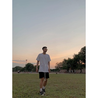 QUẦN SHORT NỈ BASIC TRƠN ĐEN FORM RỘNG UNISEX NAM NỮ