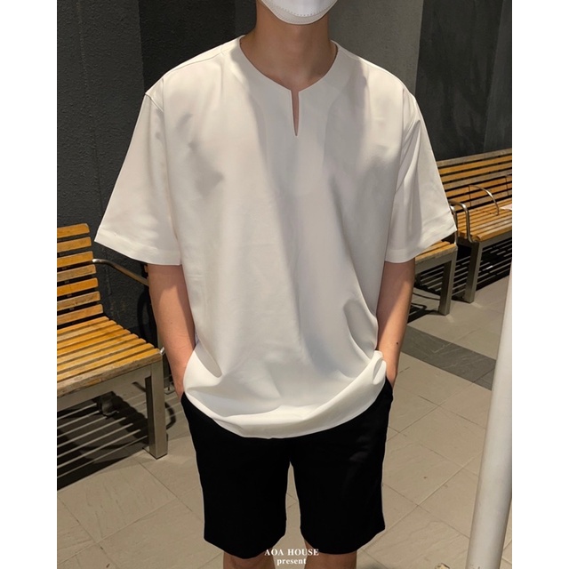 Sơ Mi V Tay Ngắn - Front V Short Sleeve Shirt (2color) | BigBuy360 - bigbuy360.vn