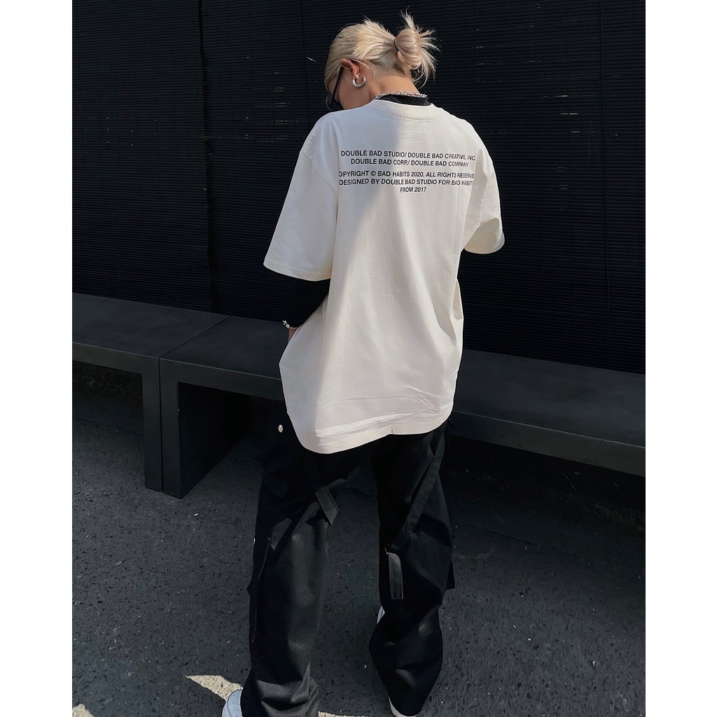Áo thun bad habits DRIP TEE Nam nữ Áo thun tay lỡ vải cotton kunshop