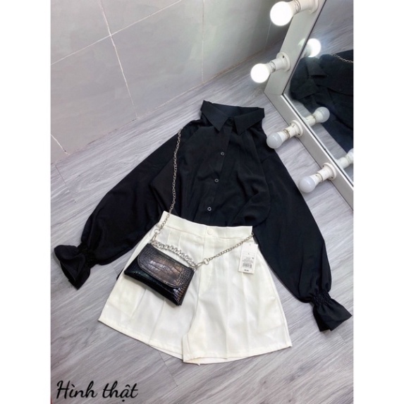 ÁO SƠ MI FORM DÀI TAY NHÚN - S2U