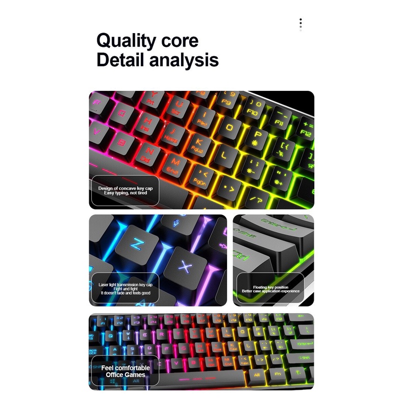 Bàn Phím Cơ Máy Tính FV-61 Led RGB 3 Chế Độ Khác Nhau Chơi Game Dùng Văn Phòng Cực Đã