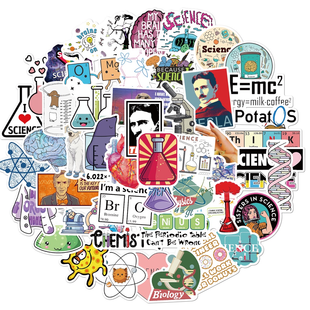 Set 50 Miếng Dán Trang Trí Nội Thất Phòng Thí Nghiệm