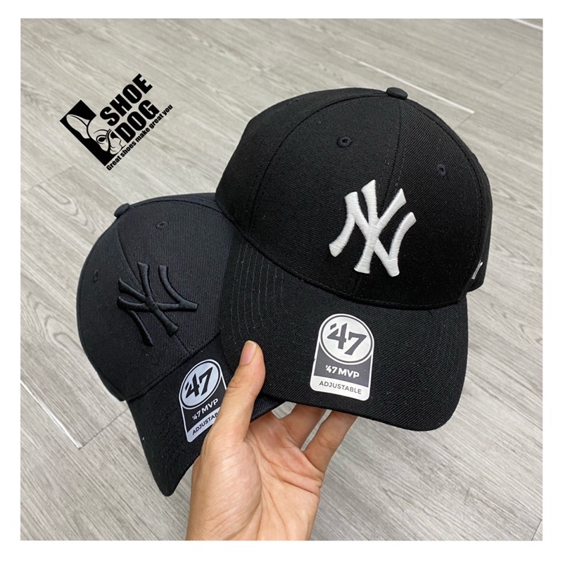 [Chính hãng Authentic]Nón kết lưỡi trai MLB 47 Brands màu đen chữ New York lớn