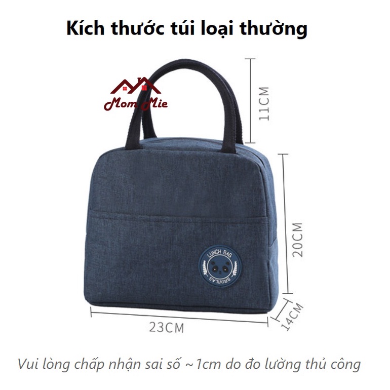 [Loại tốt] Túi đựng cơm giữ nhiệt Bento sọc/ trơn - T011